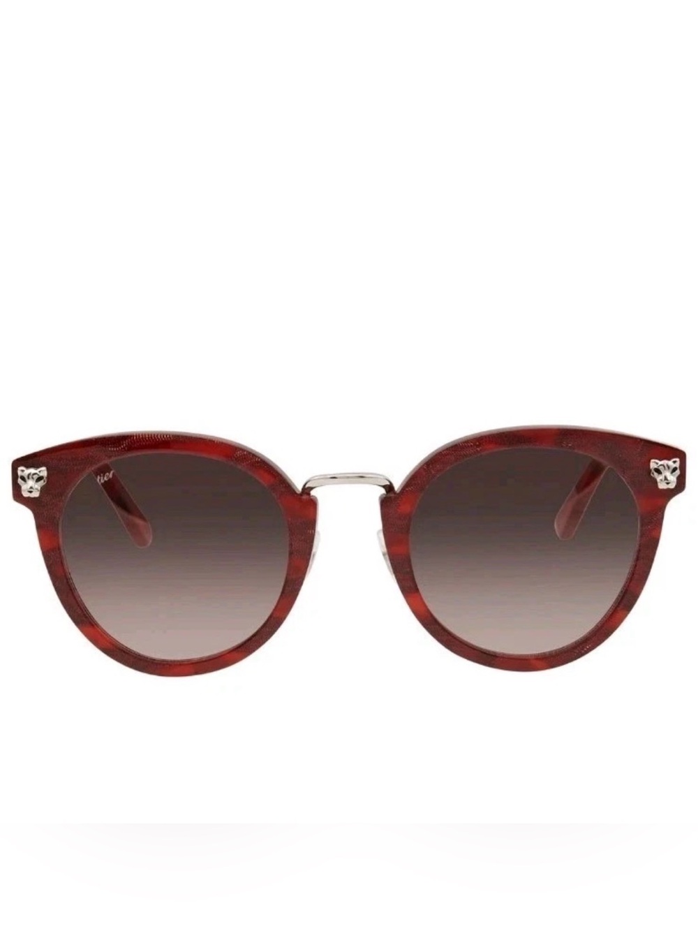 🔥 100% Authentic Cartier Panthere Sunglasses Ladies Violet Gradient Round 🔥